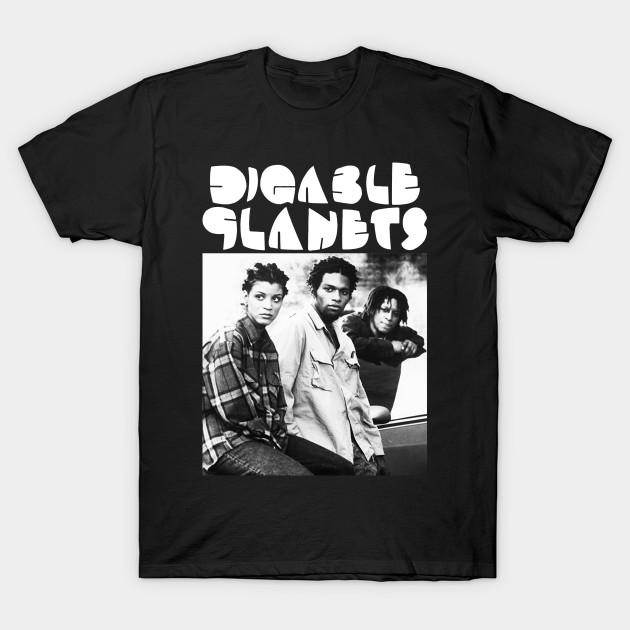 

Men Black Print T-shirt Digable Planets No-Cut Transfer Paper Print Cotton Tshirt 4XL чорний