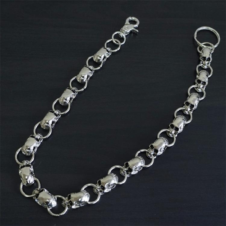 Catena Pesante Robusta per Portafoglio da Biker Catena con Teschio Punk Portachiavi Metallico Catena con Moschettone