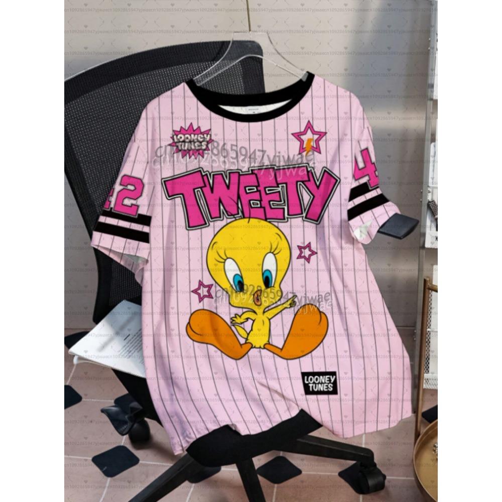 2026 Cartoon Duck Tweety Rabbit Print Men Women's Short Sleeve T-Shirt Casual 3d Print Summer Kids Parent Sport Tops T-shirt Tee