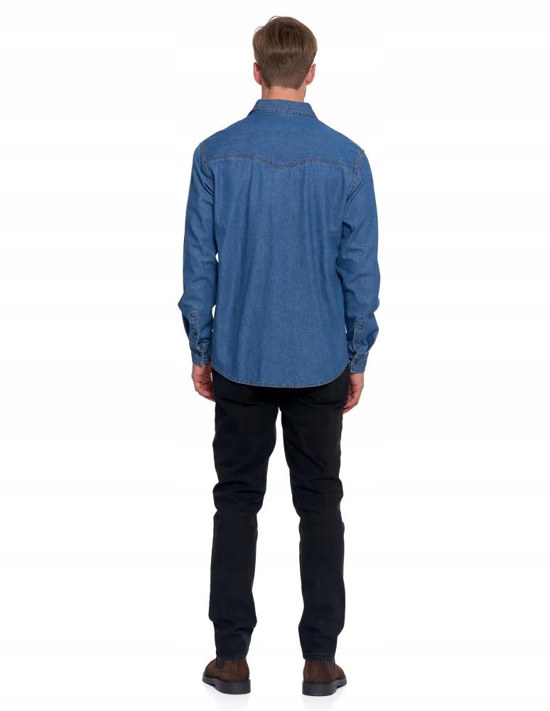 Men's Cotton Denim Shirt Elegant Modern Classic MORAJ XL BLUE