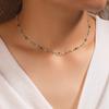 Temperament Fashion Green Stone Beaded Pendant Necklace for Women Simple Korea Fashion Collarbone Chain Jewelry Accessories Gift