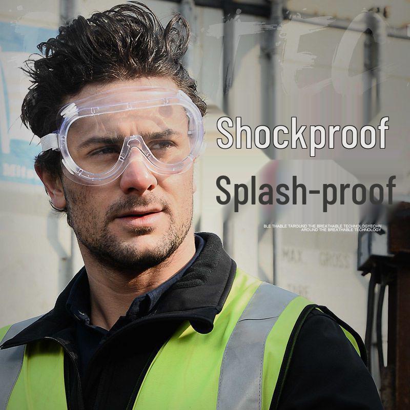 Czteropunktowe Gogle Ochronne Przeciwbryzgowe, Kompatybilne z Okularami Korekcyjnymi, Przeciwmgielne