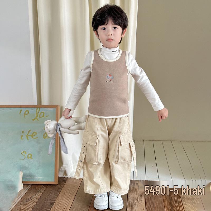 

Kids 2025 Fleece-Lined Warm Cartoon Vest for Boys & Girls - Autumn/Winter 110 for height 100-110 cm