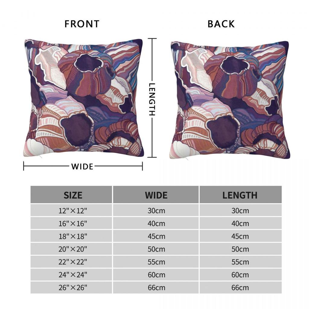 Barnacles Sea Square Pillowcase Polyester Linen Velvet Pattern Zip Decor Throw Pillow Case Home Cushion Case