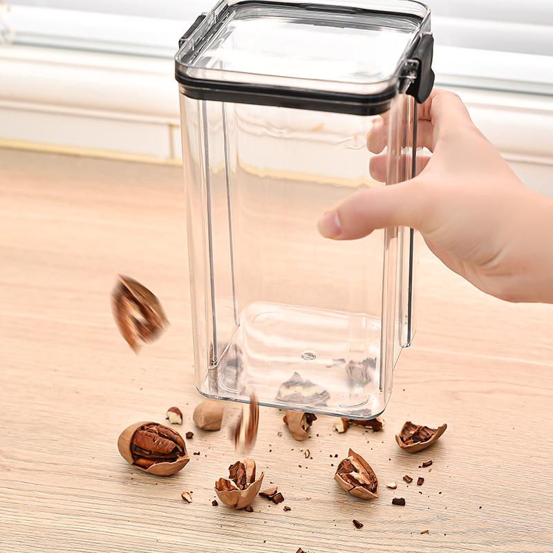Clear Food-Grade Plastic Storage Jar for Grains, Snacks, and Dried Goods