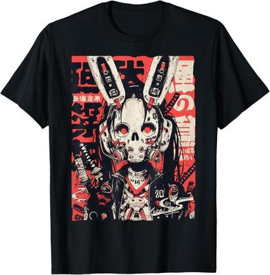 Japanische Streetwear Cyberpunk Y2K Techwear Retro Manga Anime T-Shirt