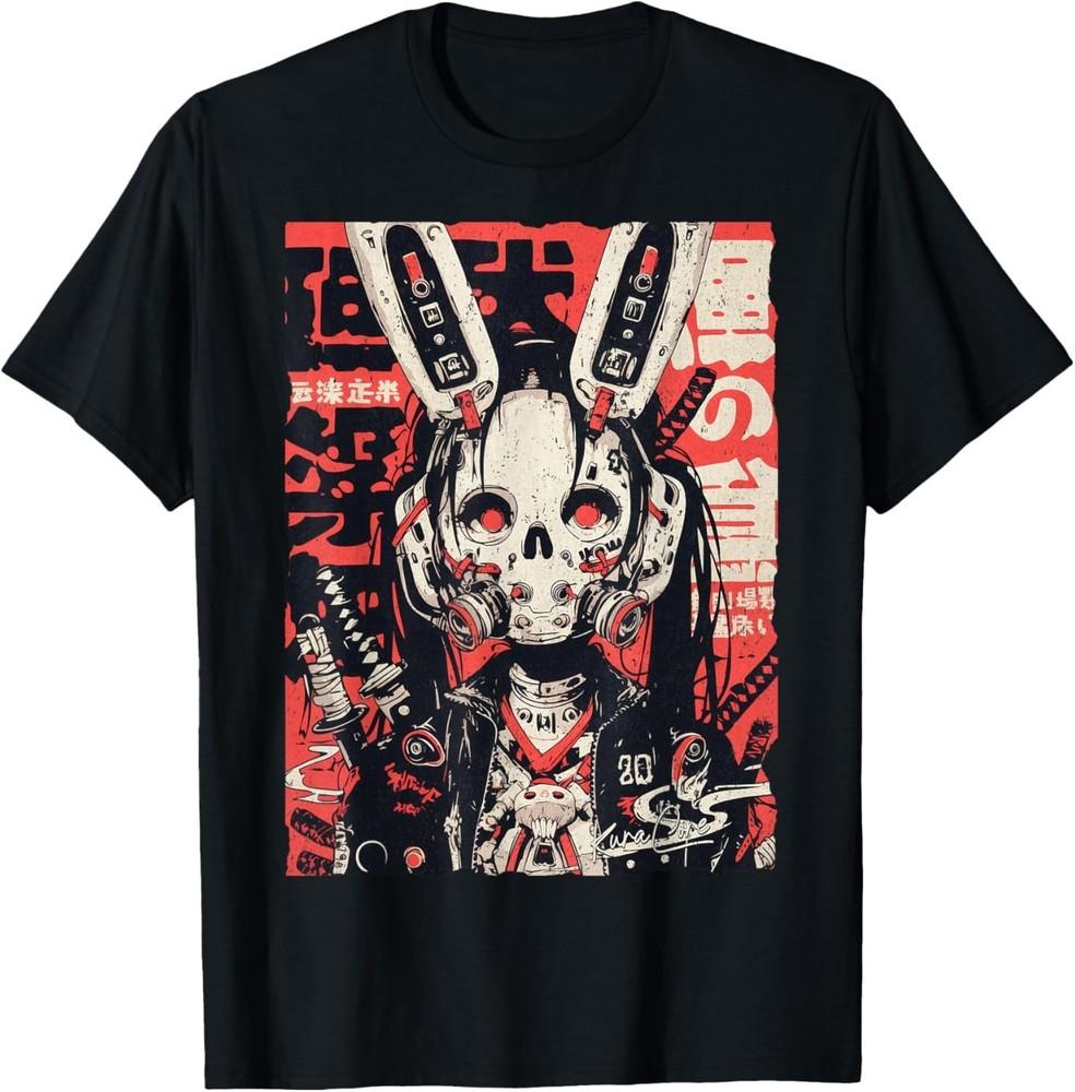 

Японская уличная одежда киберпанк Y2K техносиль ретро манга аниме футболка XL