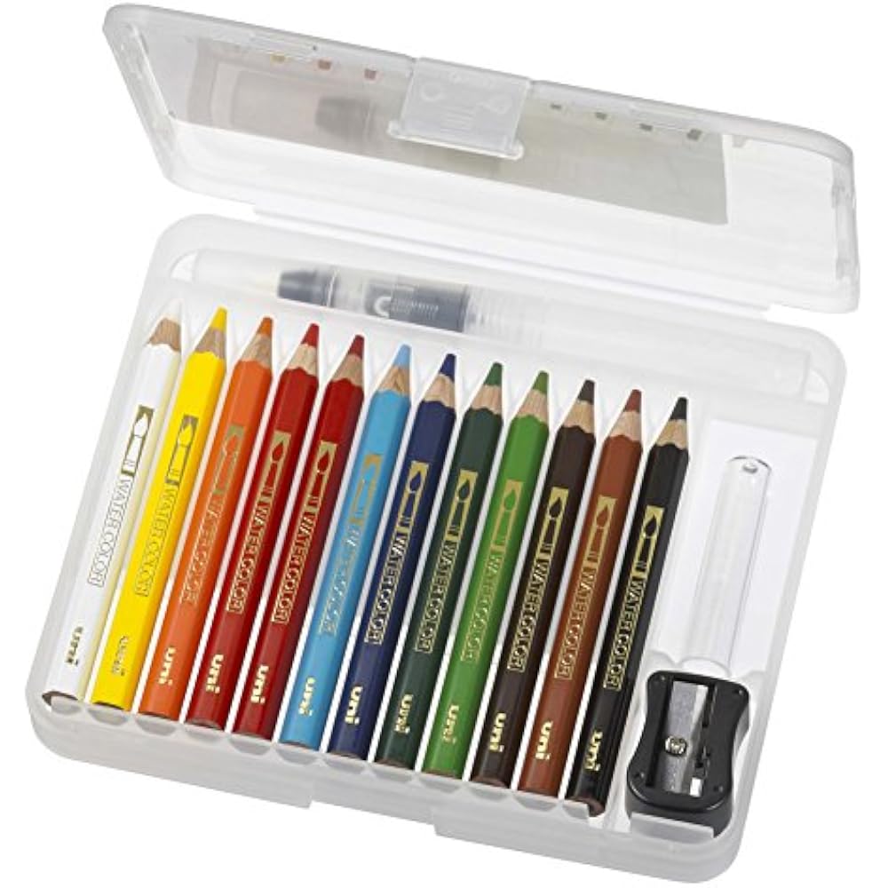 uni uni water color watercolor pencil coloring compact set chapter 1 basic tone 12 colors