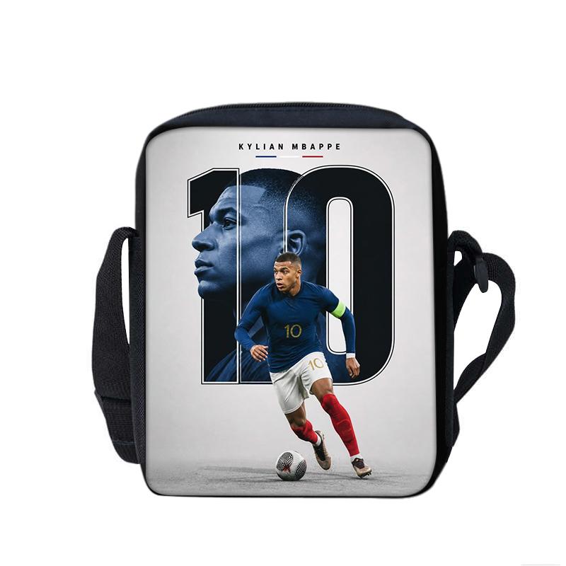 M-Mbappe Printed Shoulder Messenger Bag Handbag Football Star School Bags Phone Bag Football Sports Shopping Bag Best Gift