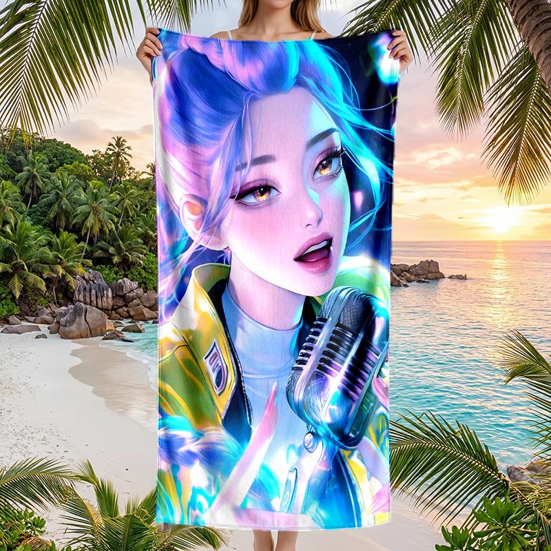 Kpop Hunter Fashion Beach Towel: Ideal for Summer Adventures Soft, absorbent and quick drying suitable for swimming and bathing