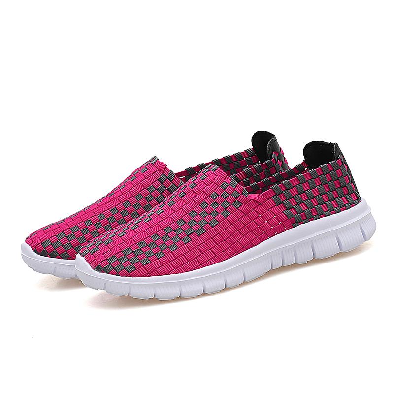 Fashion Women's New Casual Shoes Flat Bottomed Summer Walking Sports Shoes Breathable Woven Handmade Sneakers Shoes Hot Selling 2025
