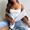 Women Summer Slim Versatile Camisole Vest Suspenders U-Neck Inside Bottoming Shirt Short Inner Tank Top Solid Color