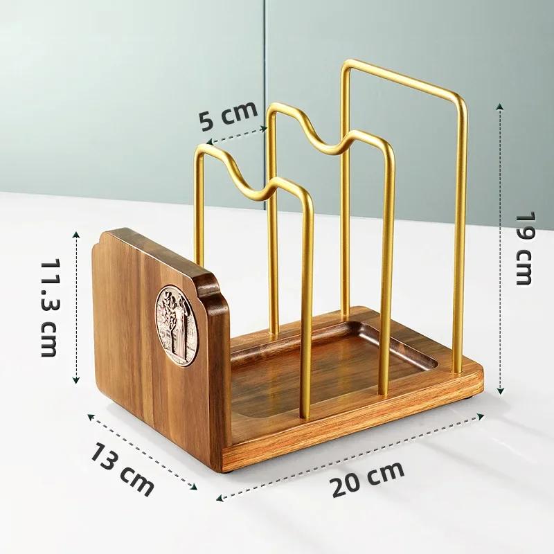 

Подставка для хранения разделочных досок из акации Многофункциональная кухонная подставка для сушки и хранения крышек кастрюль, разделочных досок, роликовая подставка для панелей