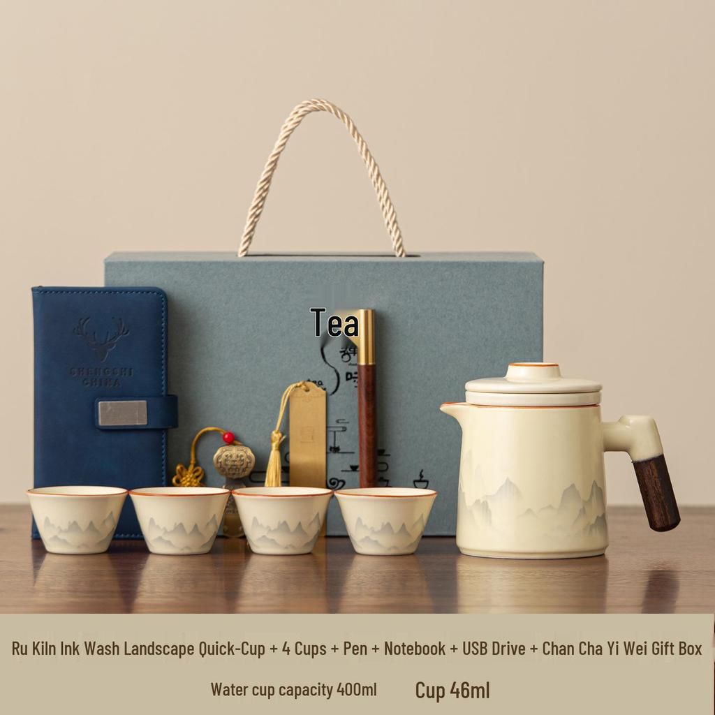 Portable Luxury Travel Tea Set: Quick Brew Cup for Outdoor Camping and Vehicles