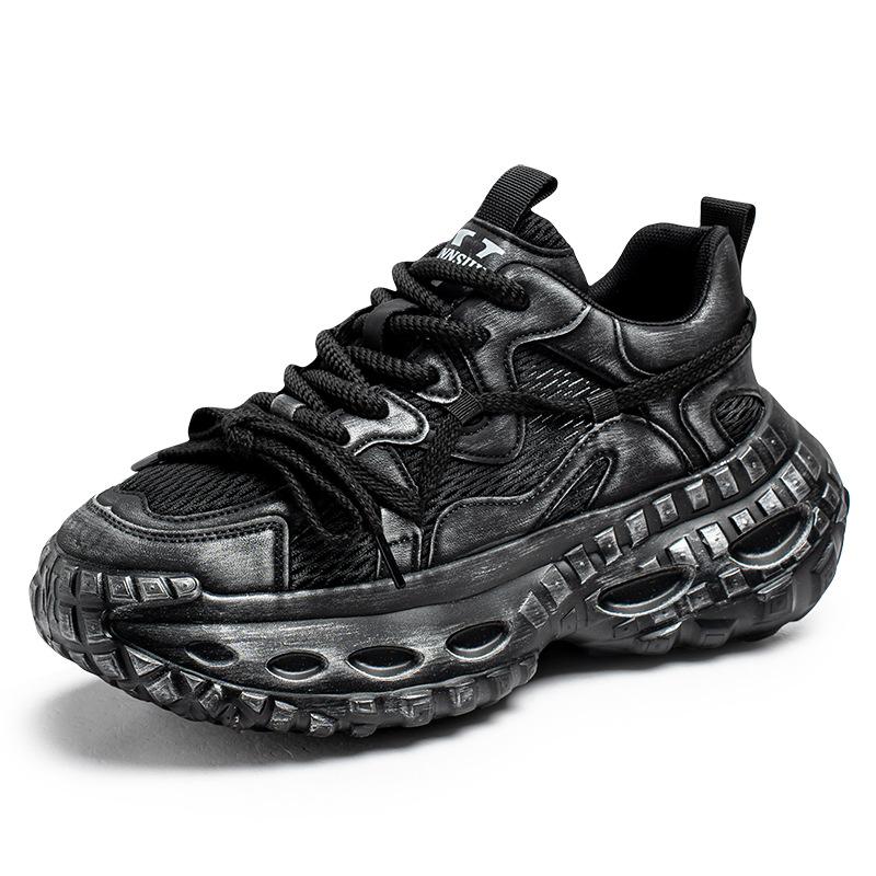Men's shoes new trend summer breathable mesh dad shoes thick sole heightening travel running shoes casual sports shoes