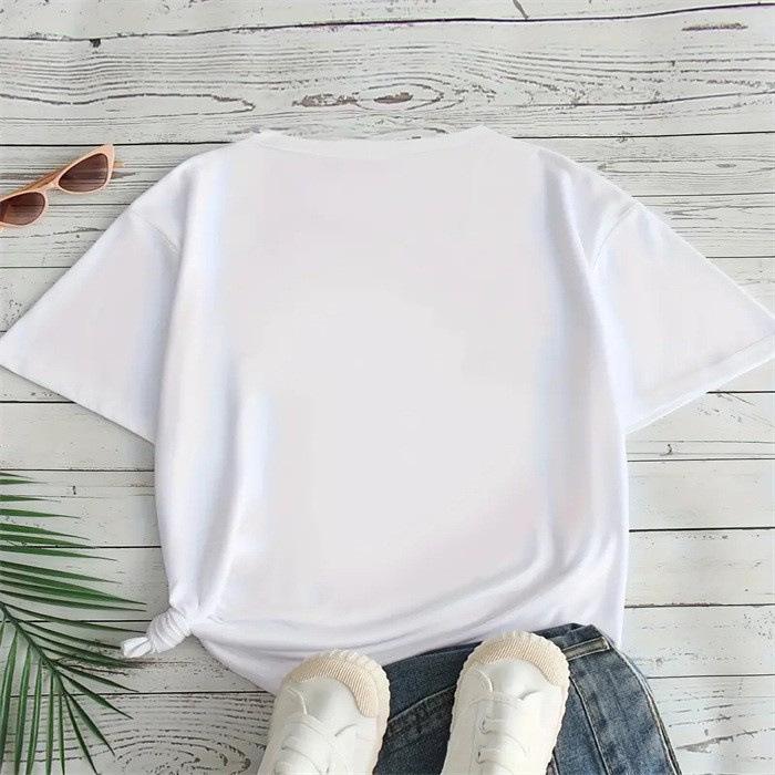 Short-sleeved T-shirt European and American summer new women's fashion casual home commuting versatile round neck short-sleeved T-shirt