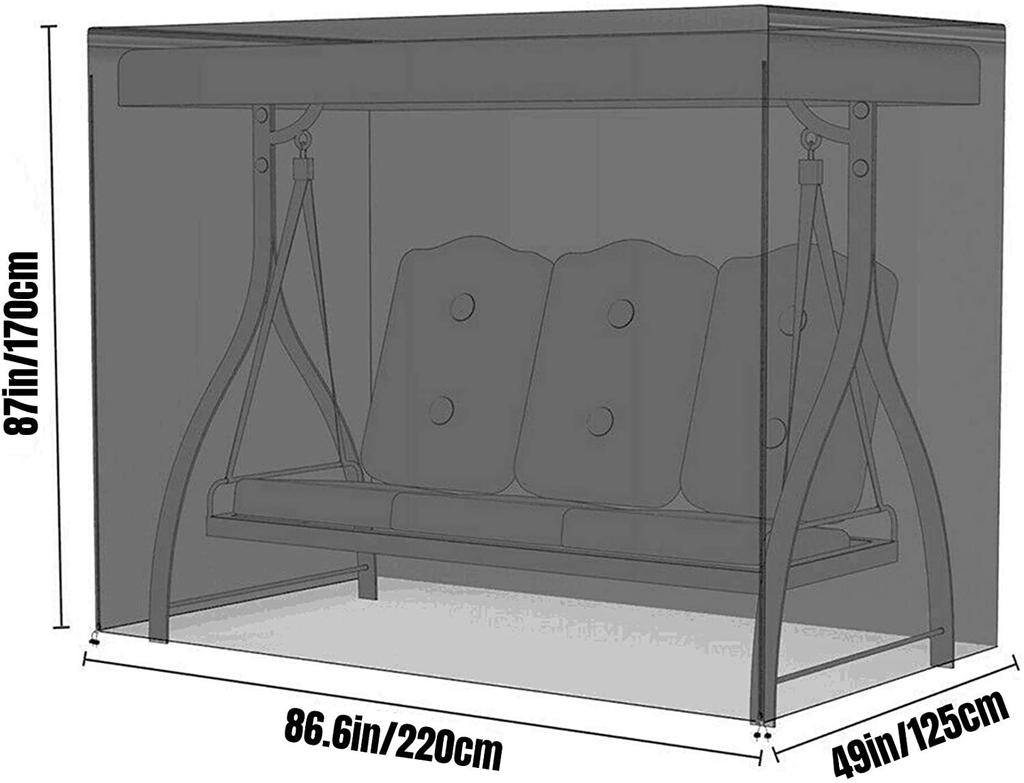 Outdoor Swing Cover 3 Triple Seater Hammock Cover Garden Swing Cover Garden Hammock Glider Chair Cover Patio Furniture Cover UV Resistant Swing