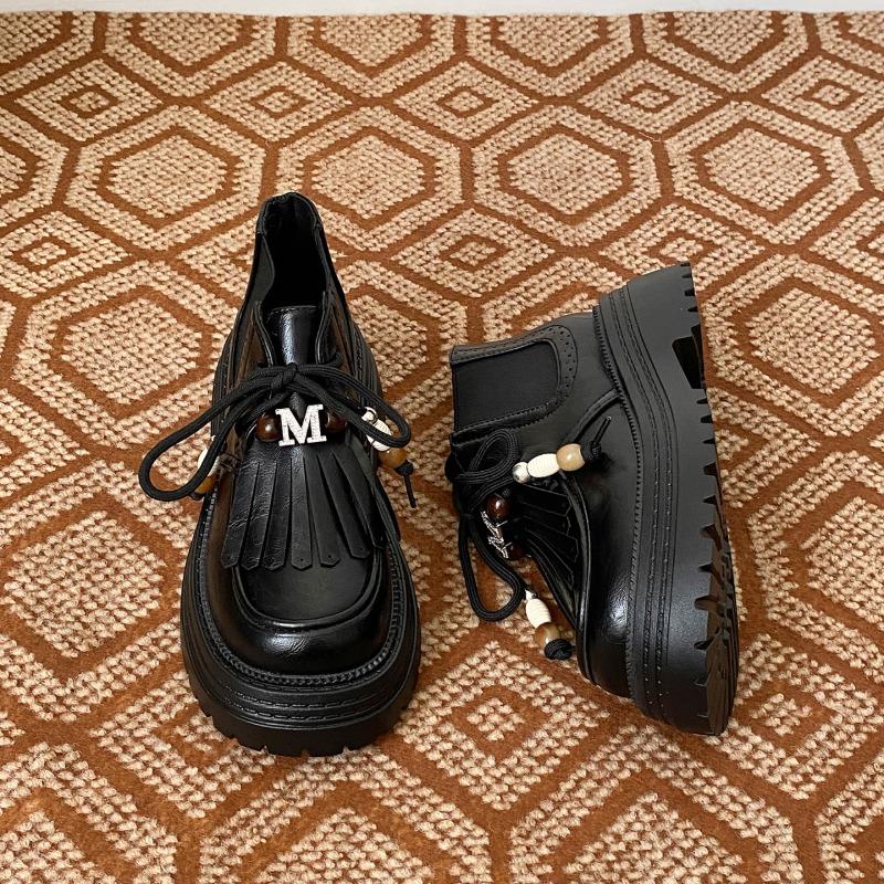 Fashion Platform Heightened Tassel Loafers for Women 2025 New British Style Fashion Comfortable Versatile Single Shoes