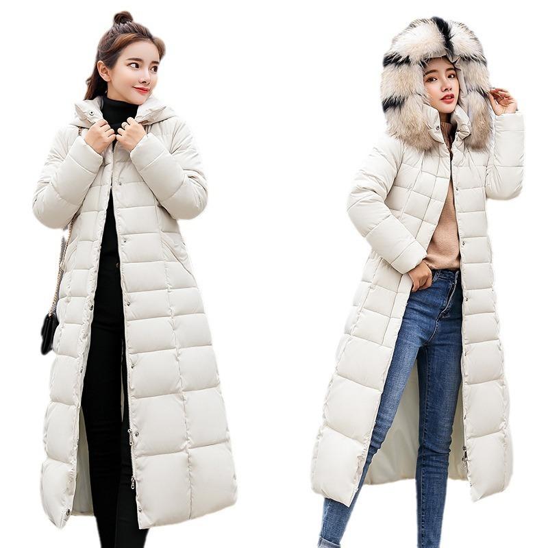 New fashion long coat slim women's hooded long-sleeved warm cotton-padded clothes women's coat tide