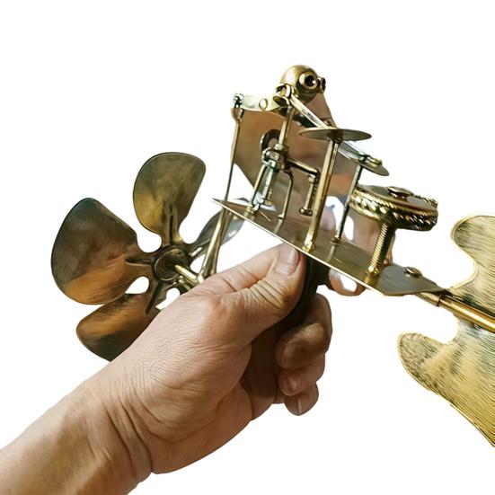 Handmade Metal Drummer Windmill Percussionist Figurine Statue Wind-Powered Kinetic Drummer Sculpture Wind