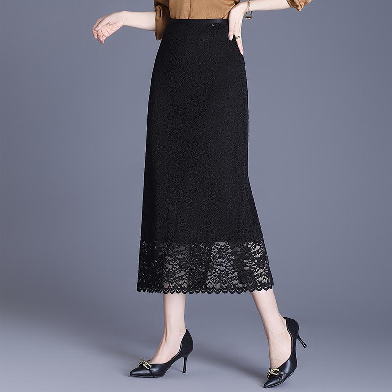Women's High Waist Lace Midi Skirt - Spring 2026 Fashion