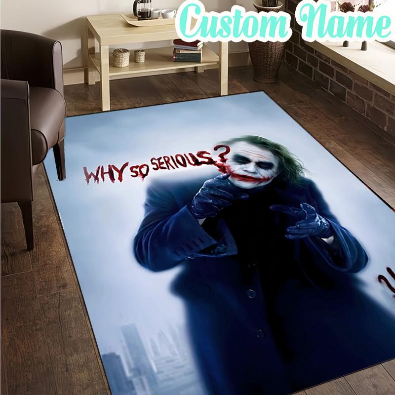 Custom Name Jo-ker's Dark Saga Rug, Office Rug, Chair Rug, Carpet for Living Rooms, Doormat Game Rug Home Decor Christmas Gifts