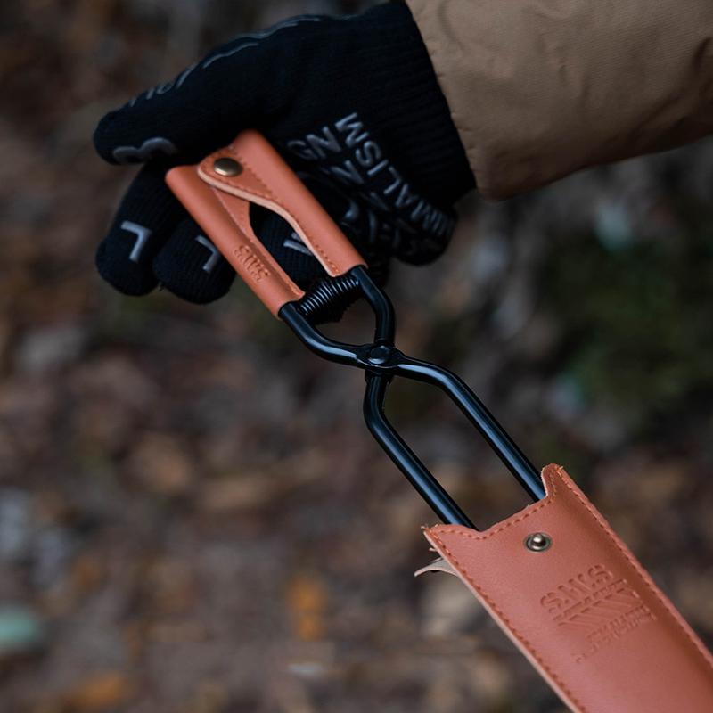 Outdoor Barbecue Charcoal Tongs Portable Picnic Barbecue Long-handled Fire Tongs Heat-resistant Fire-making Tools
