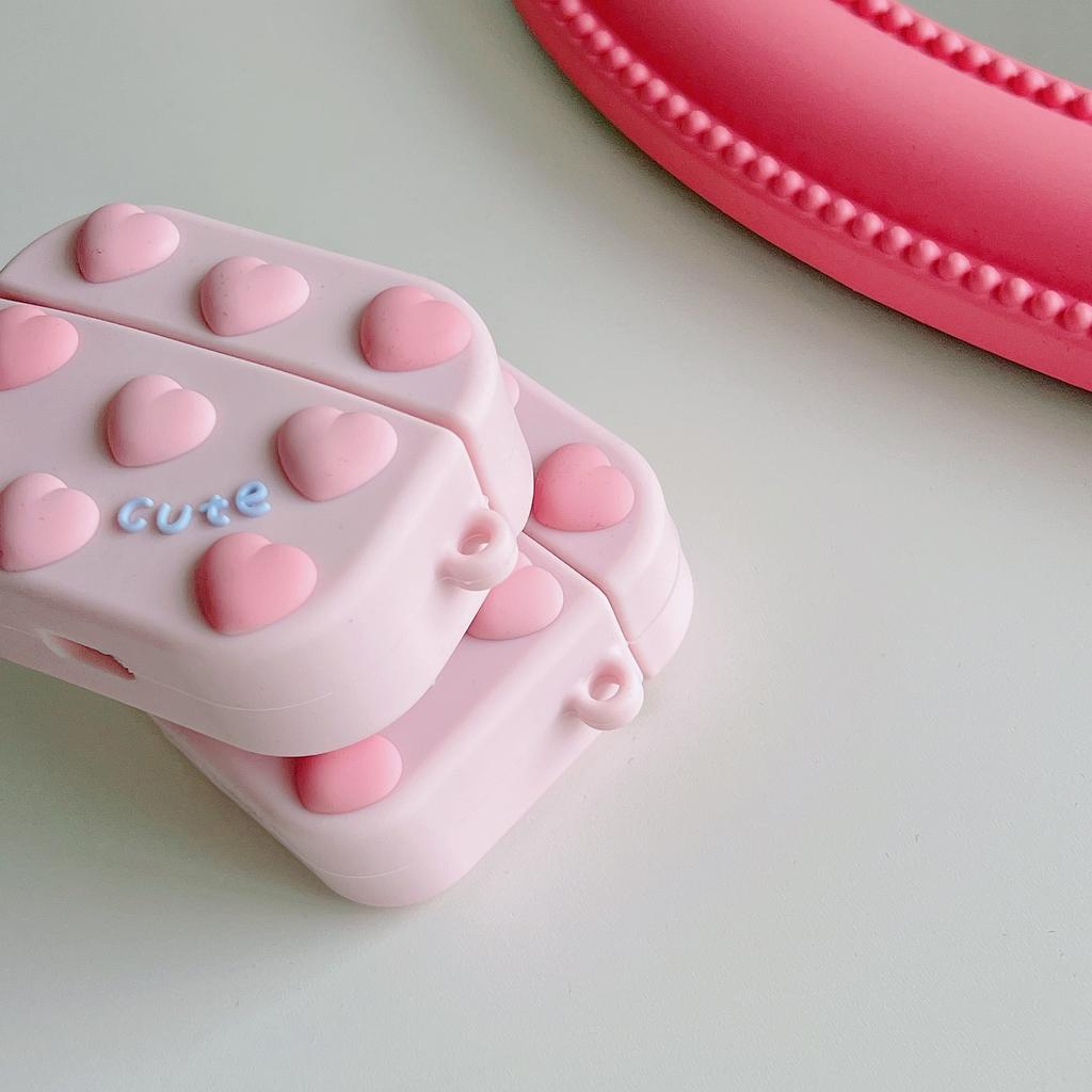 3D pouzdra na sluchátka pro AirPods pouzdro Cute Pink Love Protect Cover pro sluchátka Pouzdro na sluchátka pro Apple Airpods 1/2/3/Pro