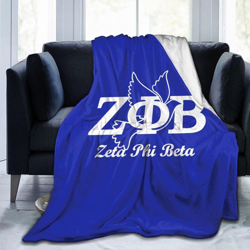 Zeta Phi Beta Print Blanket Sorority Gifts Plush Lightweight Warm Fluffy Throws Soft Flannel Fleece Blankets for Bed Sofa Couch