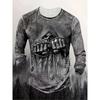 Men's Autumn and Winter 3D Printed Crew Neck Long Sleeve T-Shirt Fashion Versatile Trend Breathable Casual