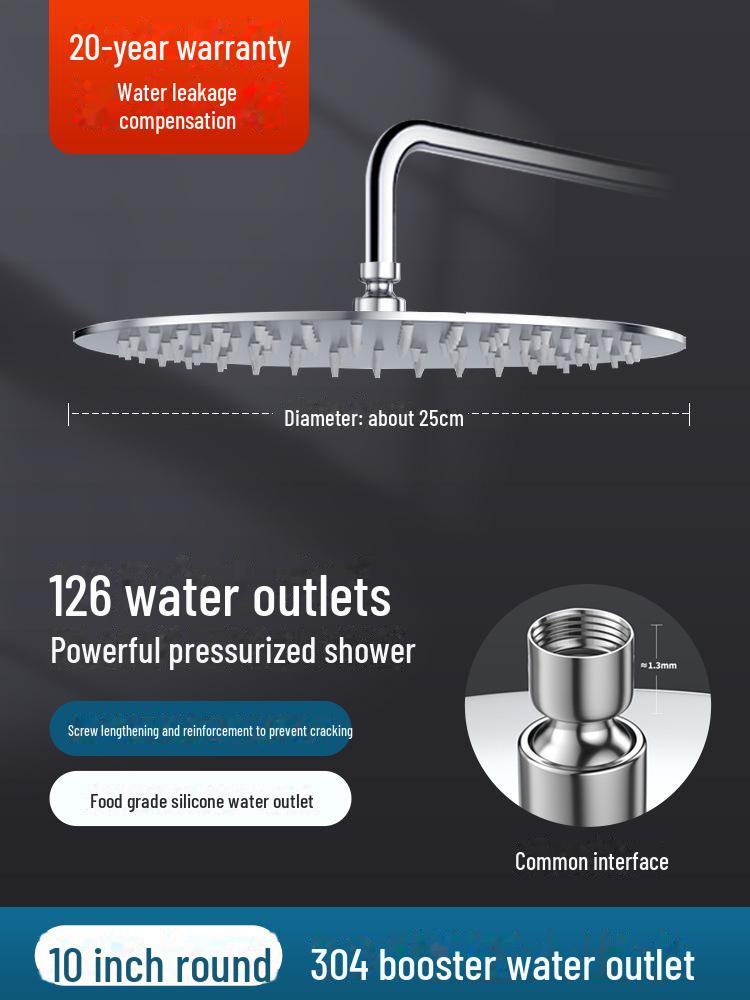 Přeplňovaná nerezová dešťová sprchová hlavice pro domácí koupelny