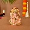 Ganesh Idol Murti Statue for Car Dashboard Gift Ceramic Terracotta Gold Plated Ganesha Ganpati Idols Showpiece