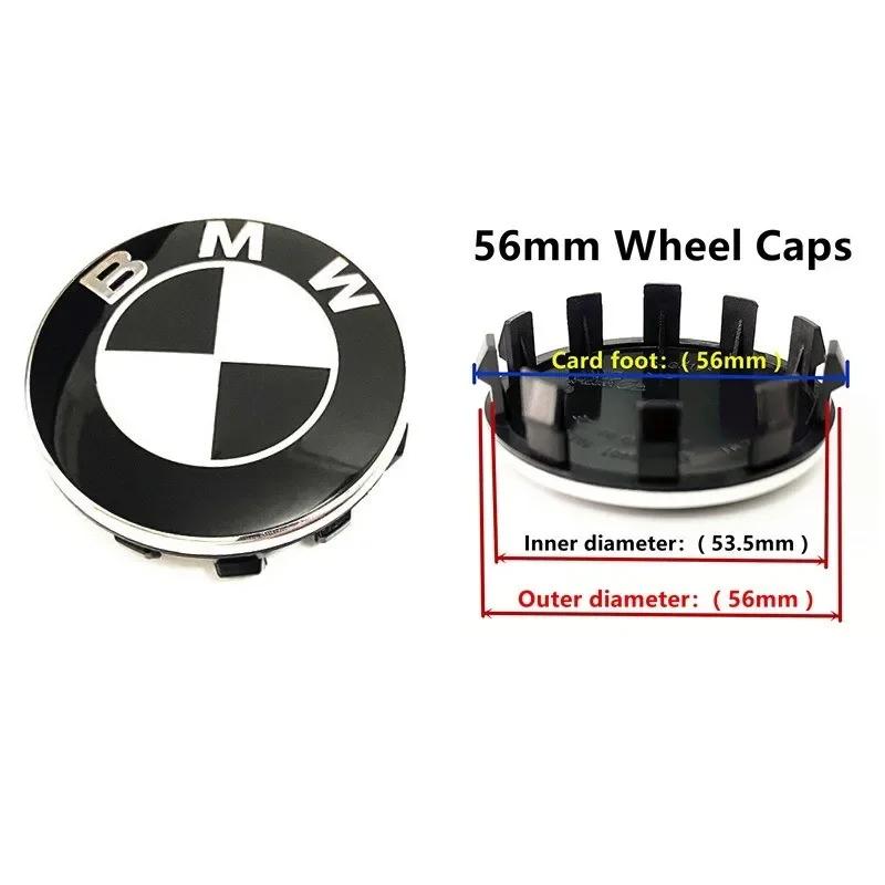 Car Black White BMW Logo Front Hood Emblem 82mm Rear Badge 74mm Wheel Hub Cap 56mm O18 Steering Wheel Sticker 45mm Accessories