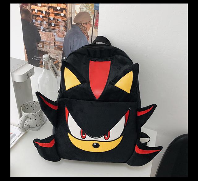 Handmade Sonic Shadow Black Charizard Plush Backpack for Couples