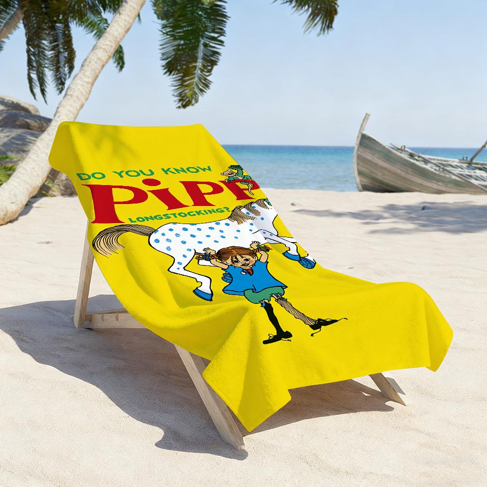 P-Pippi L-Langstrumpf Handtuch Für Schwimmen Yoga Fitnessstudio Schnelltrocknend Weich und hautfreundlich Strandtücher Ganzjahres