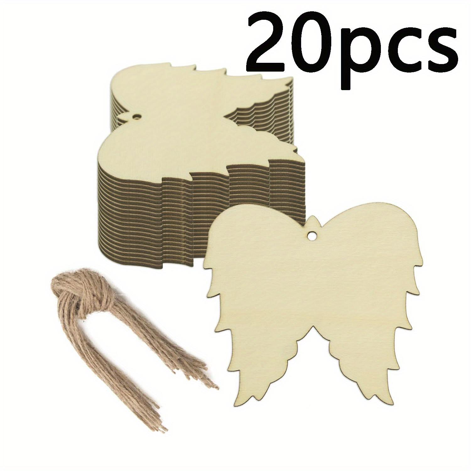 

10/20pc Wooden Angel Ornaments Wood Angel Wings Ornament Christmas Xmas Ornaments Angel Wing Ornaments for Home Craft