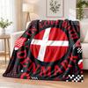 Denmark Football Printed Flannel Blanket Warm Comfort Bed Throw For Indoor Home Decoration