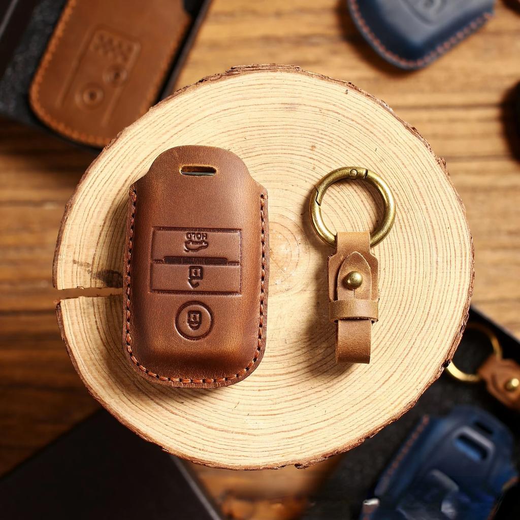 Leather 3 4 Button Car Remote Key Case Cover For Kia Sportage Cerato Optima K2 K3 K4 K5 Rio Picanto K2 Soul Sorento Ski Sedona