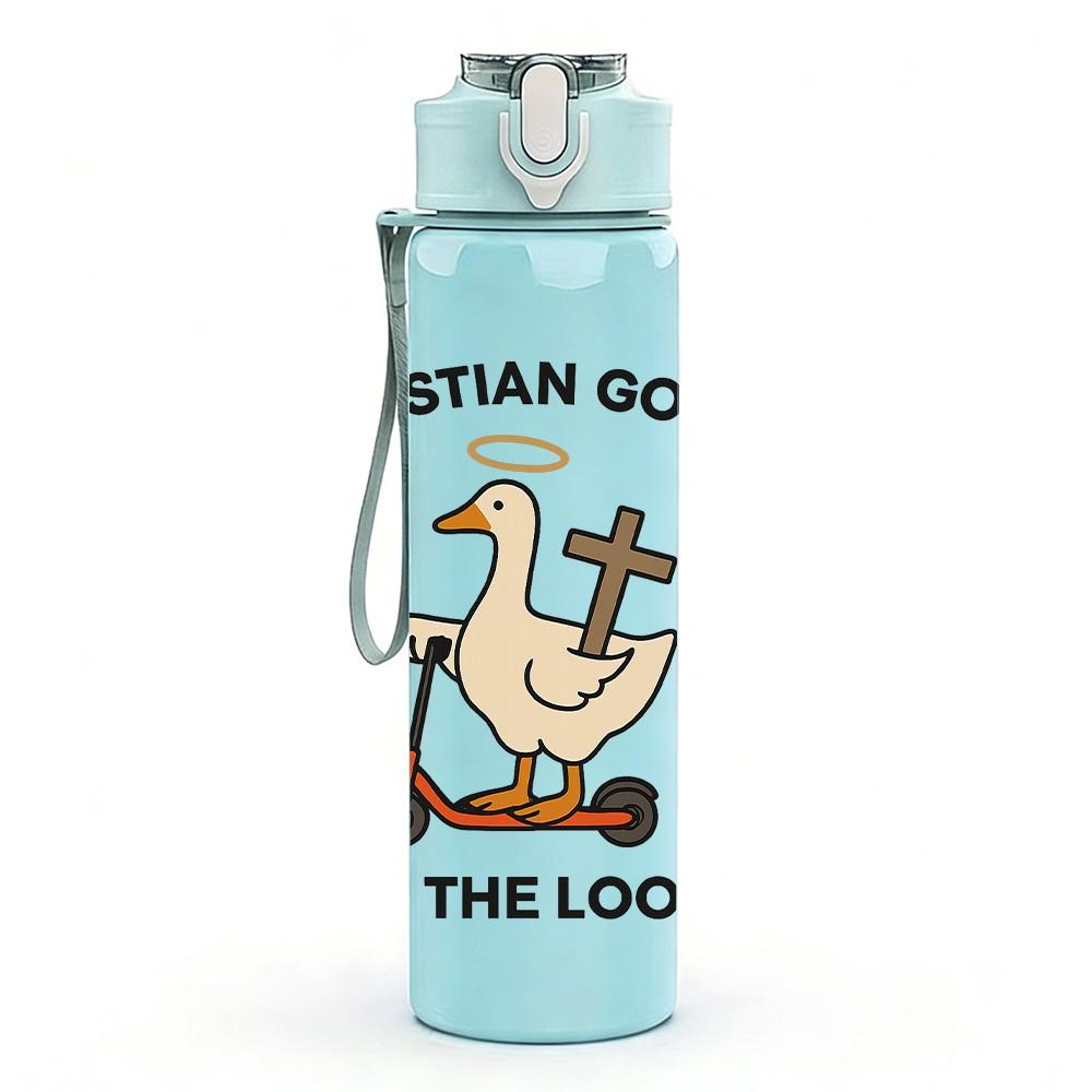 1PC Christian Goose On The Loose 750ml Color Plastic Sports Water Bottle Leakproof Flip Straw Lid Suitable for Sports Office Home Use