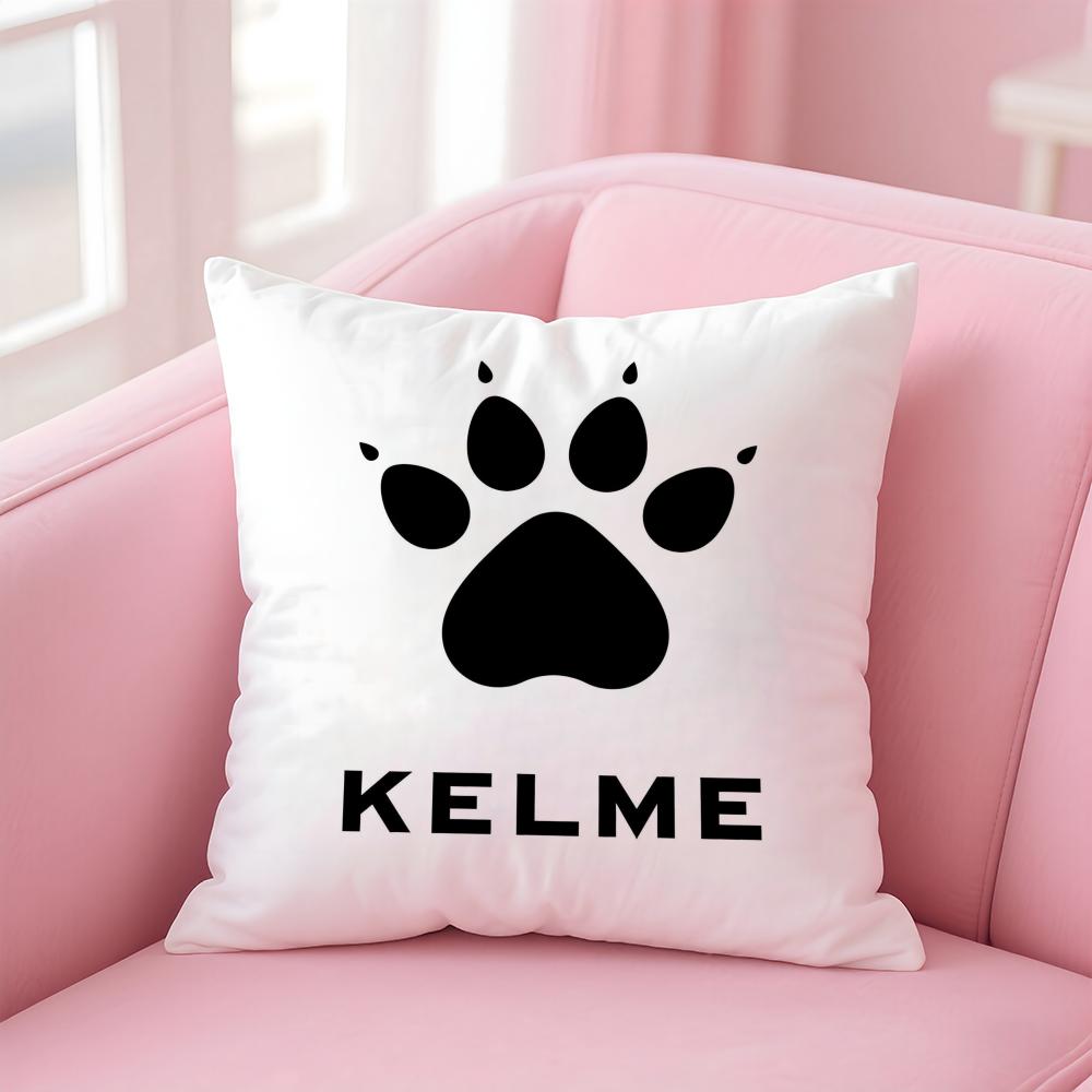 Luxury Fashion Brand Logo K-Kelme Cushion Cover Pillowcase Short Plush Invisible Zipper Room Sofa Cushion Cover