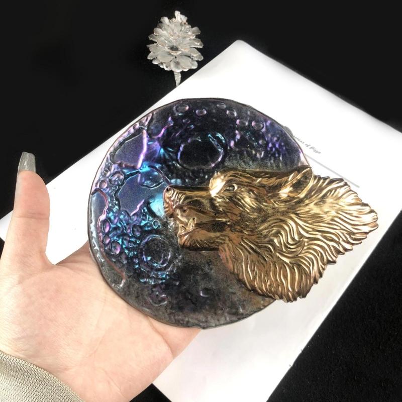Semi-stereoscopic Wolf-shape Wall Ornaments Drop Glue Mold Diy Wall Pendant Desktop Decoration Epoxy Silicone Mold