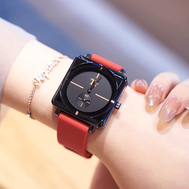 Tianta Square Female And Male Couples Summer Large Dial Simple Fashion Casual Niche Watch