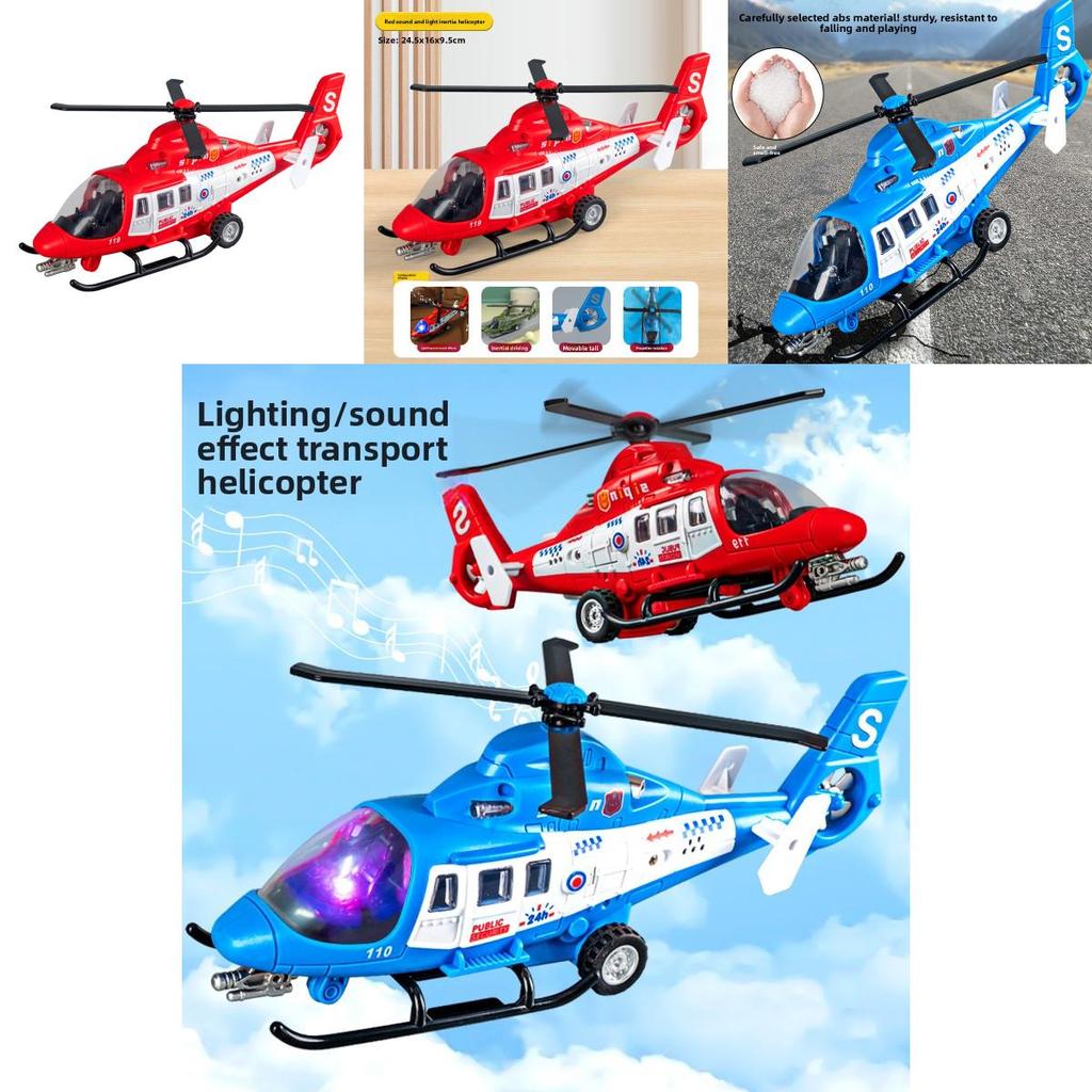 Childrens Rescue Helicopter Toy With Lights And Sound For Kids Play And Education