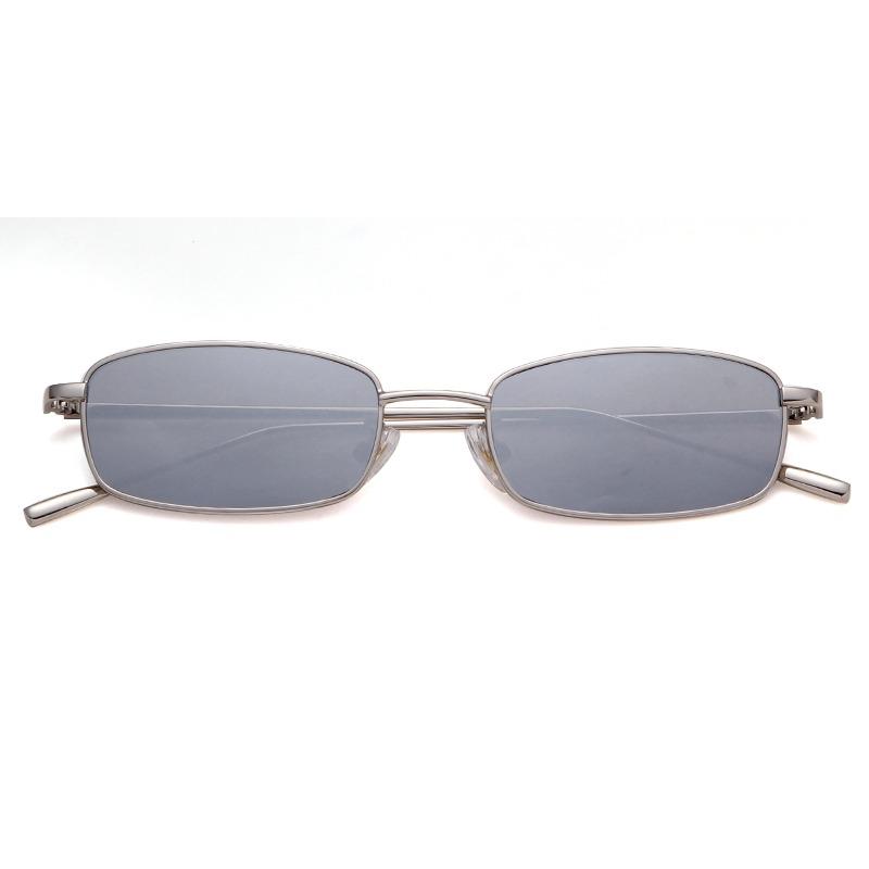 Trendy Vintage Small Slim Skinny Rectangle Sunglasses Women Men Designer Retro Metal Frame Red Lens Hip Hop Sun Glasses S31035