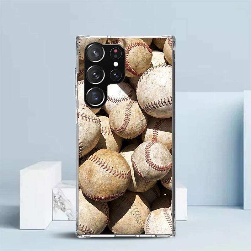 Baseball Sport Phone Case For Samsung Galaxy S24 S25 Edge S26 Ultra S22 S23 Plus S21 + S20 FE Soft TPU Back Cover Galaxy S25 S22