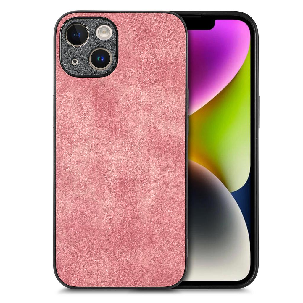 For iPhone 14 Plus Case Shockproof Slim Retro Leather Phone Back Cover