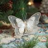 3 Pcs Glitter Sequins Butterfly Ornament Artificial Butterfly Christmas Decoration with Clips for Christmas Tree Wreath Holiday Decoration