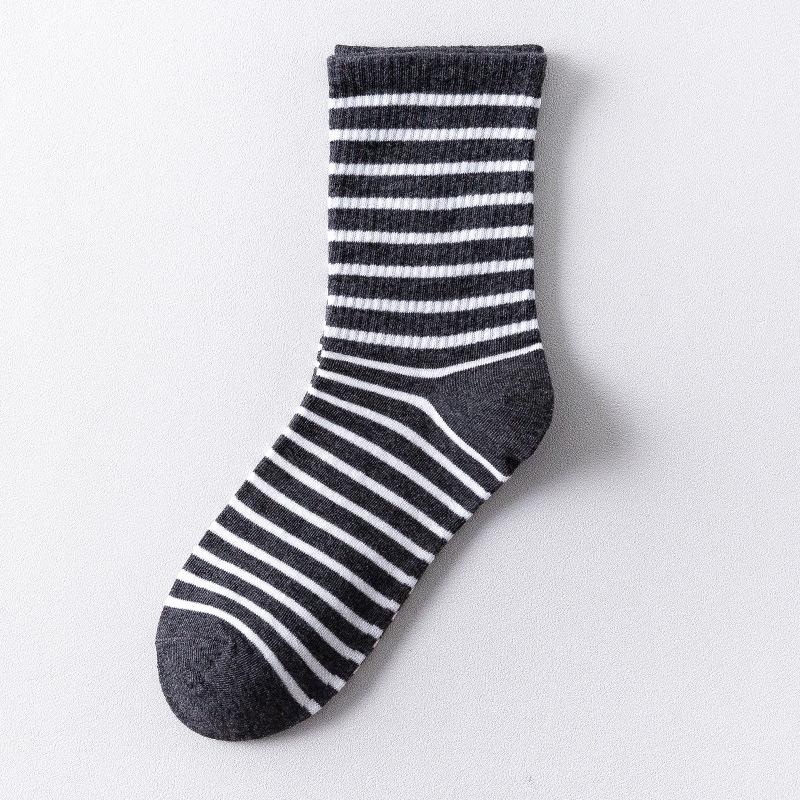 Men's & Women's Ins Style Japanese Striped Cotton Socks  Korean Trendy Design, 100% Cotton Breathable