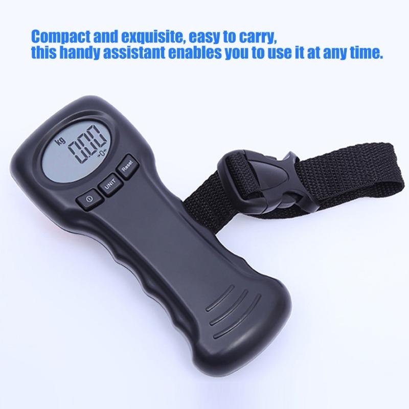 Digital Luggage Scale with Hook Accurate Weight Measurement Up to 50kg Compact Portable Design Ideal for Travel and Shipping