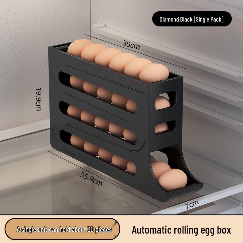 Dual-Layer Egg Rolling Storage Rack for Refrigerator Doors